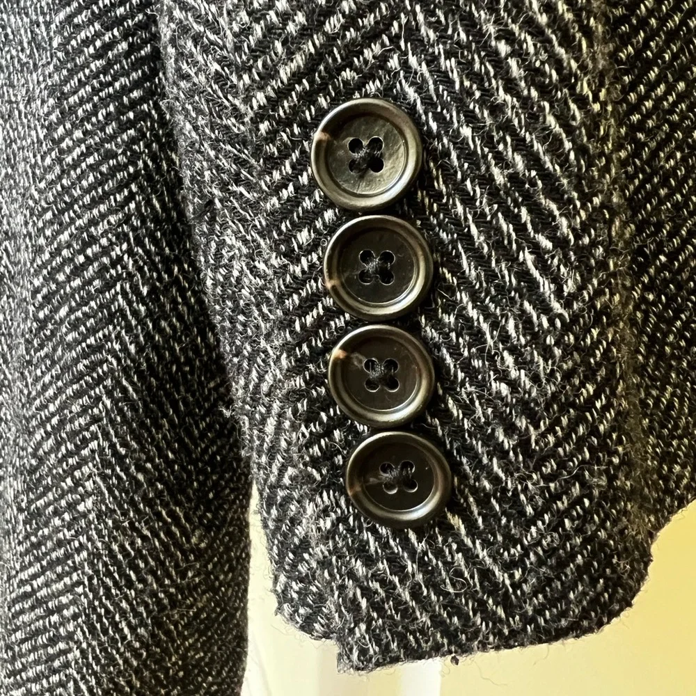 J CREW Ludlow Topcoat Herringbone Long Coat Wool Quilted Insulated Academia 44R‎